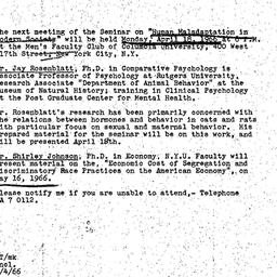 Announcements, 1966-03-04. ...