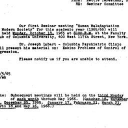 Announcements, 1965-10-05. ...
