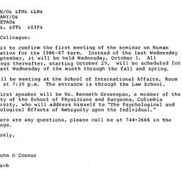 Announcements, 1986-09-15. ...
