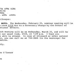 Announcements, 1987-02-18. ...