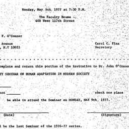 Announcements, 1977-05-09. ...