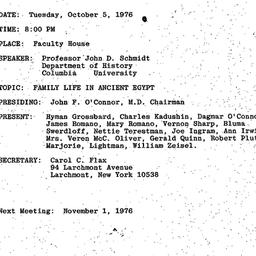 Minutes, 1976-10-05. Human ...
