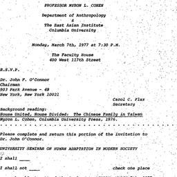 Announcements, 1977-03-07. ...