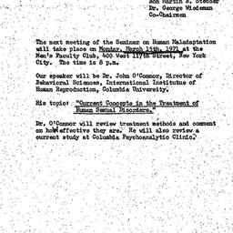 Announcements, 1971-03-15. ...