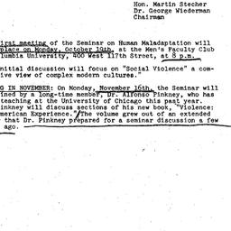 Announcements, 1970-10-19. ...