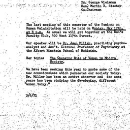 Announcements, 1971-05-06. ...