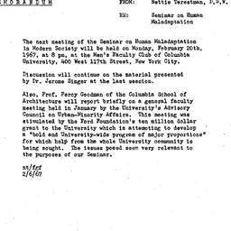 Announcements, 1967-02-06. ...