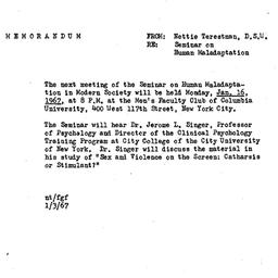 Announcements, 1967-01-03. ...