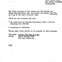 Announcements, 1972-04-26. ...