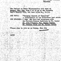 Announcements, 1971-10-27. ...