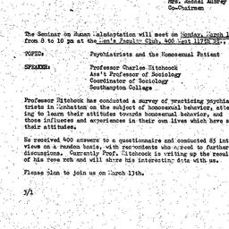 Announcements, 1972-03-01. ...