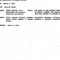Minutes, 1980-03-05. Human ...