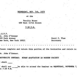 Announcements, 1979-11-07. ...