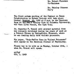 Announcements, 1969-10-01. ...