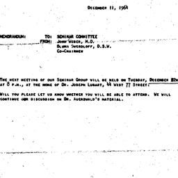 Announcements, 1964-12-11. ...