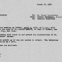 Announcements, 1965-03-28. ...