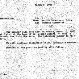 Announcements, 1965-03-05. ...