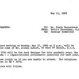 Announcements, 1965-05-11. ...