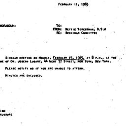 Announcements, 1965-02-11. ...