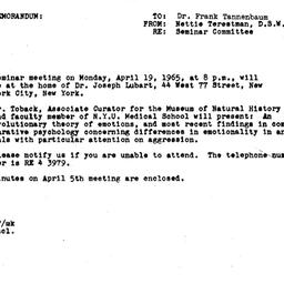 Announcements, 1965-04-10. ...
