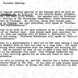 Announcements, 1974-11-18. ...