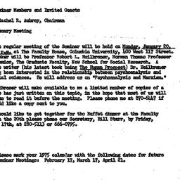 Announcements, 1975-01-20. ...