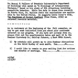 Announcements, 1967-12-05. ...