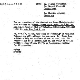 Announcements, 1968-02-29. ...