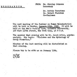 Announcements, 1968-01-07. ...