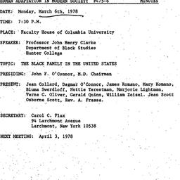 Minutes, 1978-03-06. Human ...