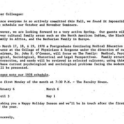 Announcements, 1977-11-01. ...