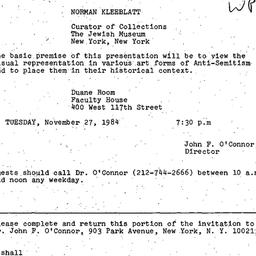 Announcements, 1984-11-27. ...