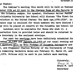 Announcements, 1978-10-10. ...