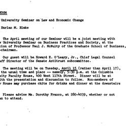 Announcements, 1974-03-19. ...