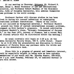 Announcements, 1974-02-11. ...