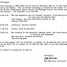 Announcements, 1982-04-13. ...
