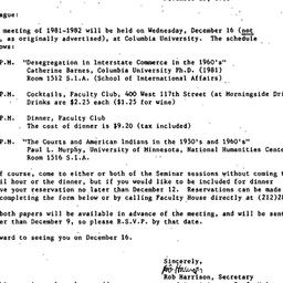 Announcements, 1981-11-23. ...