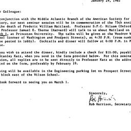 Announcements, 1982-01-29. ...