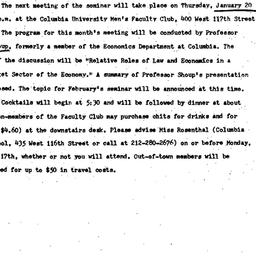 Announcements, 1972-01-11. ...