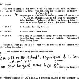 Announcements, 1982-11-26. ...