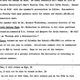 Announcements, 1972-11-05. ...