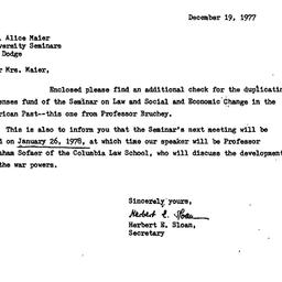 Correspondence, 1977-12-19....