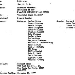 Minutes, 1977-10-20. Law an...