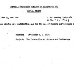 Minutes, 1963-10-10. Techno...