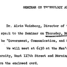 Announcements, 1964-03-12. ...