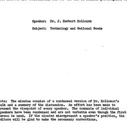 Minutes, 1964-02-13. Techno...