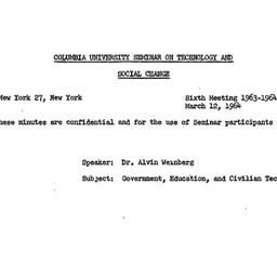 Minutes, 1964-03-12. Techno...