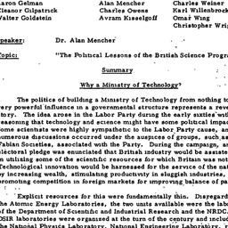 Minutes, 1974-05-09. Techno...