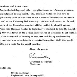 Announcements, 1974-01-07. ...