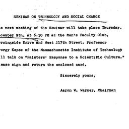Announcements, 1965-12-09. ...